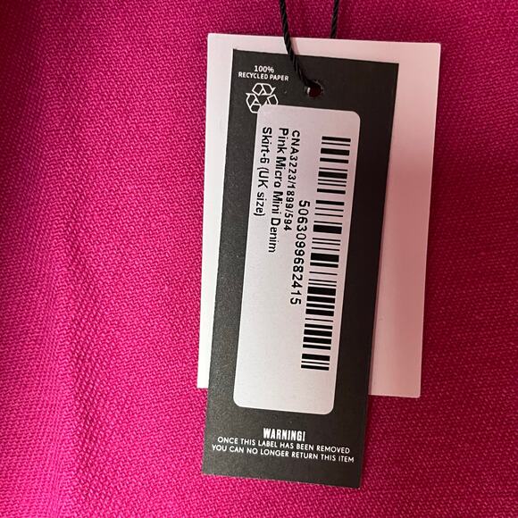 Pretty Little Thing Micro Mini Denim Skirt Pink 2 - Picture 4 of 9